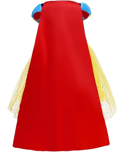 Vista 14 de HIHCBF Disfraz de princesa blanca como la nieve para niñas, cumpleaños, Navidad, Halloween, carnaval (con accesorios)