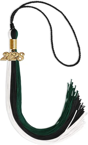 Vista 165 de Endea - Borla de graduación de triple color con gota de fecha dorada (negro/dorado/granate, 2020)
