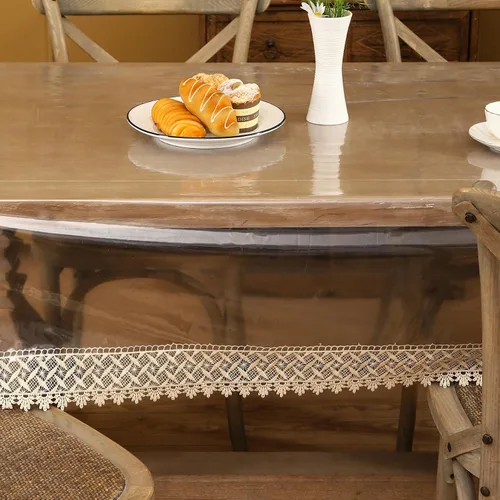 Vista 6 de Walrus Protector de mantel de vinilo transparente Protector de mesa de plástico impermeable/resistente al aceite Hoja cuadrada transparente