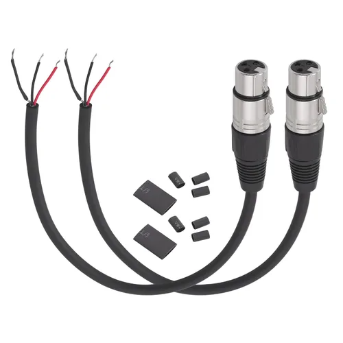 Vista 10 de Cable de coleta XLR de 3 pines M/F a 3 alambres con tubos termorretráctiles, 2 piezas 1 kit macho más 1 hembra, perfecto para reemplazo