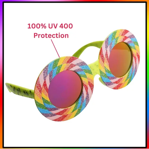 Vista 2 de Sun-Staches Gafas de sol de piruleta arcoíris Traje de fiesta o accesorio de disfraz UV 400 Talla única
