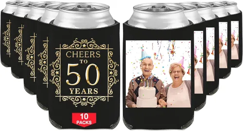 Vista 11 de Fundas enfriadoras de latas de cumpleaños, soporte personalizado para botellas de cerveza a granel con nombre de foto, suministros para fiestas