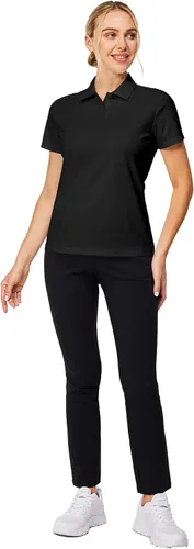 Vista 5 de Casei Camisas polo para mujer, camisas de golf, secado rápido, absorben la humedad, polo blanco y negro