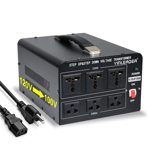 Vista 8 de 500W US al convertidor de voltaje de Japón 120V a 100V transformador reductor