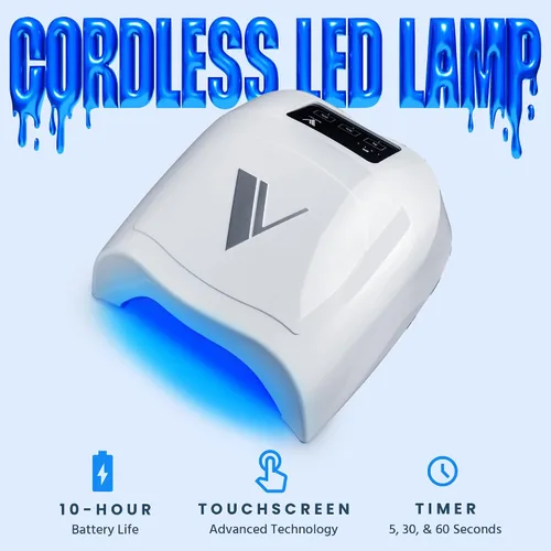 Vista 2 de V Beauty Pure Lámpara de uñas UV inalámbrica (blanca) - Luz UV portátil de 36 W para uñas de gel con múltiples ajustes de temporizador - Luz