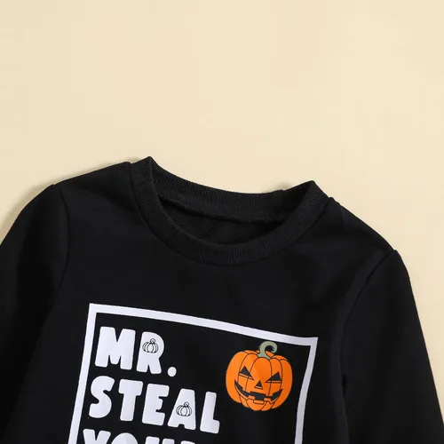Vista 26 de Karwuiio Conjunto de disfraz de Halloween para bebé, sudadera de manga larga y pantalones para otoño