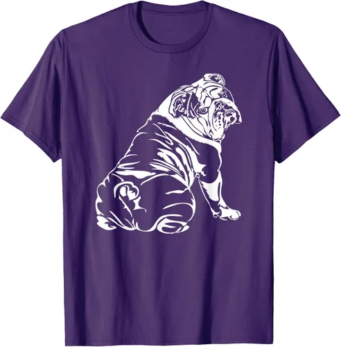 Vista 94 de Gracioso Bulldog Inglés playera perro Hund playera regalo, Azul (Heather blue)