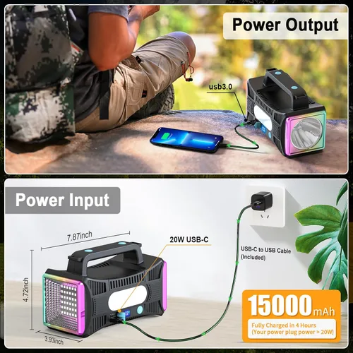 Vista 5 de Linterna Recargable, Linterna Reflector LED de 15000 de Capacidad Lúmenes Extra Grandes Ultra-Larga Espera Linterna UV Luz Negra Impermeable