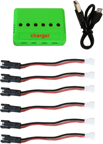 Vista 2 de 6 en 1 Max 2.5A Entrada de corriente 3.7V Lipo Cargador rápido de batería para Drone Cargador con JST/SM/2.0 puertos Cables