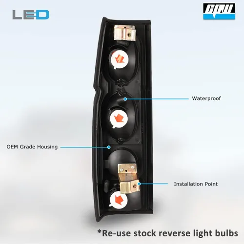 Vista 4 de CPW Luz trasera para Nissan 1986-1994 Hardbody D21 SE 1986-1989 Nissan Hardbody D21 XE 1995-1997 Nissan Pickup SE XE Luces traseras de repuesto