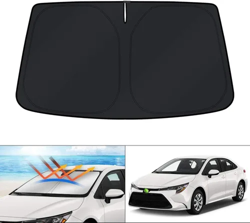Vista 232 de KUST - Parasol plegable para parabrisas para BMW X1 E84, accesorios 2011 2012 2013 2014 2015, protector de visera de sol ajustable que bloquea