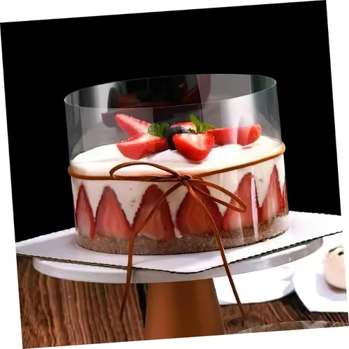 Vista 2 de 2 unids Cake Liner Collar Cake Mousse Chocolate Cheesecake Cajas Para Con Chocolate Papel de Envoltura Transparente Collar de Pastel Rollo