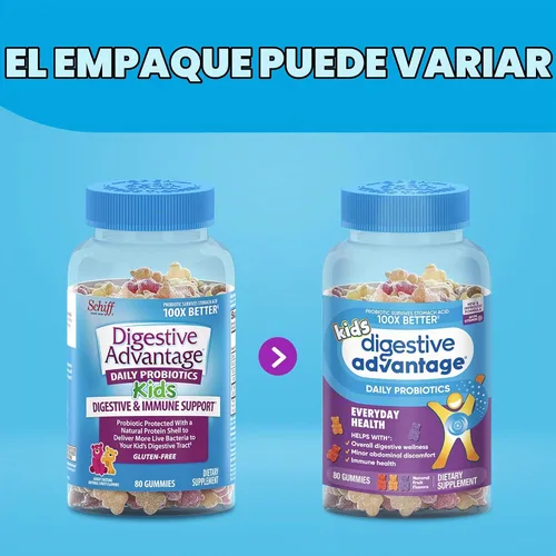 Vista 6 de Digestive Advantage Gomitas Probióticas Diarias para Niños, Multi, Sabores Naturales de Fruta, 80