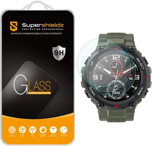 Vista 6 de Supershieldz Protector de pantalla de vidrio templado diseñado para Amazfit T-Rex 3/T-Rex 3 Pro, antiarañazos, sin burbujas