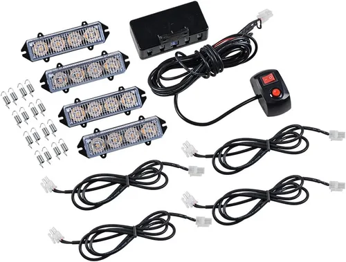 Vista 9 de CORP - Barra de luz estroboscópica de emergencia de 46 pulgadas con 108 LED y 4 luces estroboscópicas intermitentes de 4 LED, caja de control