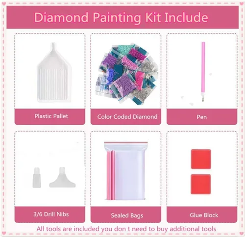 Vista 7 de Kits de pintura de diamantes 5D, flor de cerezo rosa, arte de diamantes para niños, pintura por número para adultos, 12 x 24 pulgadas, gran taladro