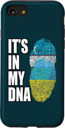Vista 13 de Funda con bandera de ADN para iPhone 14 Uzbek And Ukrainian Mix Heritage