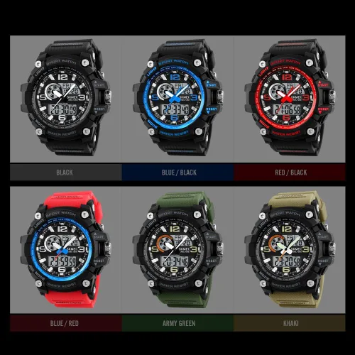 Vista 3 de SKMEI Men's Digital Sports Watch, 50M Waterproof Military Watches LED Screen Large Face Stopwatch Alarm Wristwatch