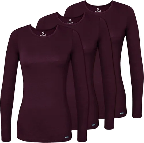 Vista 28 de Adar Underscrubs - Camiseta de manga larga para mujer, paquete de 3 unidades Aguamarina (Aquamarine)