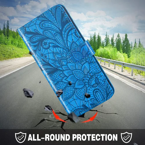 Vista 8 de Asuwish Funda de teléfono para Tracfone BLU View 3 B140DL con protector de pantalla de vidrio templado y funda de cartera de encaje con soporte
