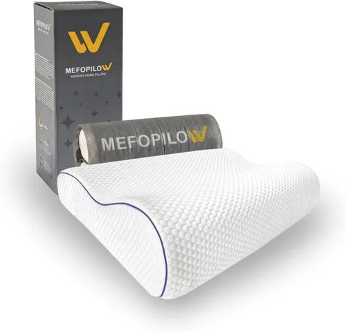 Vista 2 de Almohada de espuma viscoelástica para dormir, 23.62 x 16.93 x 5.51/4.72 pulgadas, funda de almohada térmica transpirable, viscoelástica, almohada