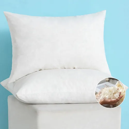 Vista 8 de MIULEE Juego de 1 almohada decorativa de 14 x 36 pulgadas, almohada de tela de algodón de plumón y plumas, relleno rectangular para sofá, sala