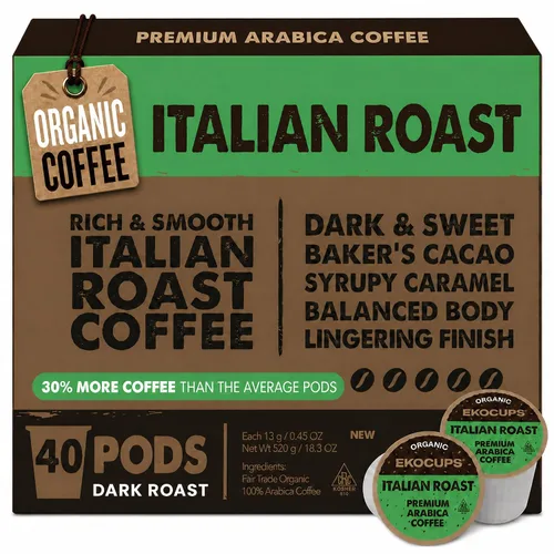 Vista 12 de EKOCUPS Cápsulas de café orgánico descafeinado con proceso de agua suiza de tostado medio, 30% más café por taza, café descafeinado de comercio