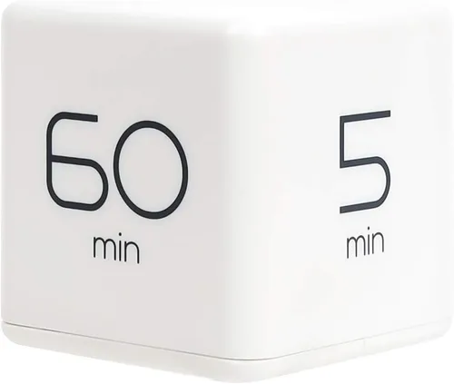 Vista 2 de mooas Temporizador de cubo menta (1,3,5 y 10 minutos) y blanco (5,15,30 y 60 minutos) y coral (10, 30, 50 y 60 minutos), temporizador para estudiar
