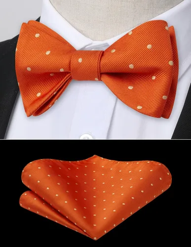Vista 67 de HISDERN Pajaritas para hombre, diseño de lunares, corbatín y bolsillo cuadrado, clásico, esmoquin de negocios, boda, pajaritas, pañuelo