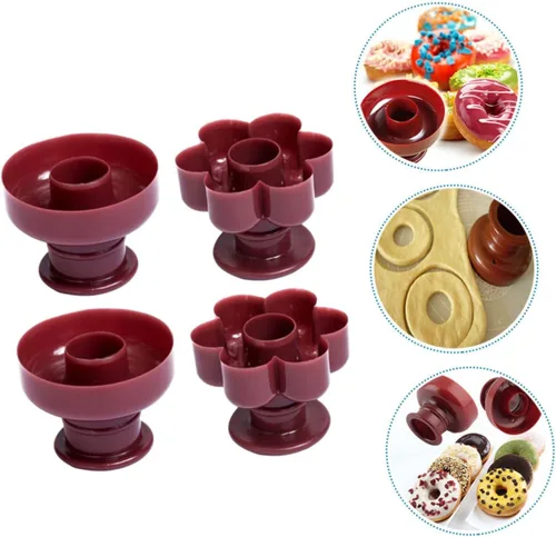 Vista 7 de 4 moldes de donas multifunción gruesos y redondos para hornear donas para el hogar, herramientas de cocina para hacer deliciosas donas
