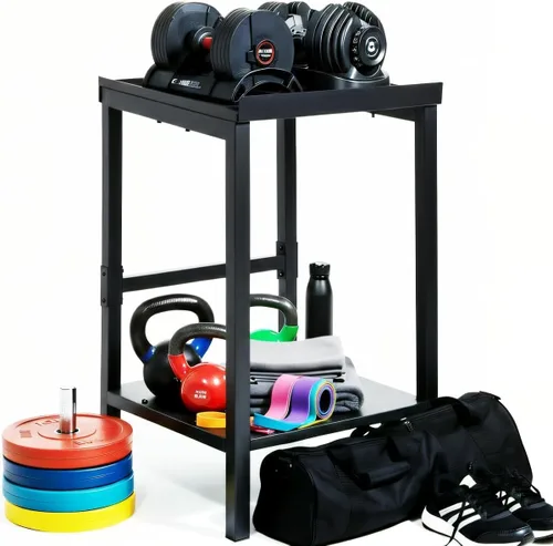 Vista 8 de Adjustable Dumbbell Rack 1/2/3-Tier 500-800LBS, Heavy Duty Weight Rack