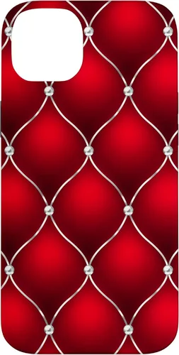 Vista 15 de Red Ombre Quilted Bling Funda para iPhone 17