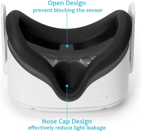 Vista 4 de VR Silicone Cover Set for Quest 2, VR Shell Protector Cover+Silicone Face Cover+Lens Protector +Controller Grips Cover+Thumb Button Cap+Cleaning