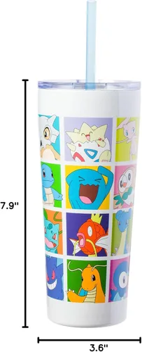 Vista 9 de Silver Buffalo Pokemon Pikachu, Snorlax, Charmander, Squirtle, Bulbasaur, Eevee, Gengar, Togepi, Magikarp, Psyduck, Jigglypuff, Meowth, Mew Vaso
