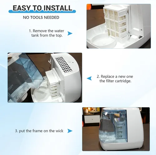 Vista 3 de WF813 - Filtro humidificador compatible con Equate EQWF813, EQ-2119-UL, Relion RCM-832N RCM832, ProCare PCWF813, PCCM-832N, filtro de mecha