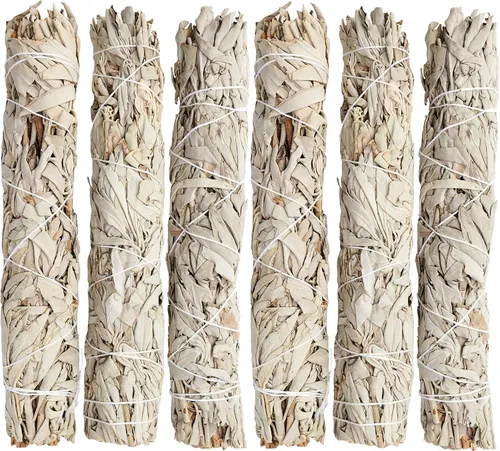 Vista 5 de Paquete de 100 varillas de incienso de salvia blanca de 9 pulgadas para limpieza, purificación, curación, meditación, yoga, bendición