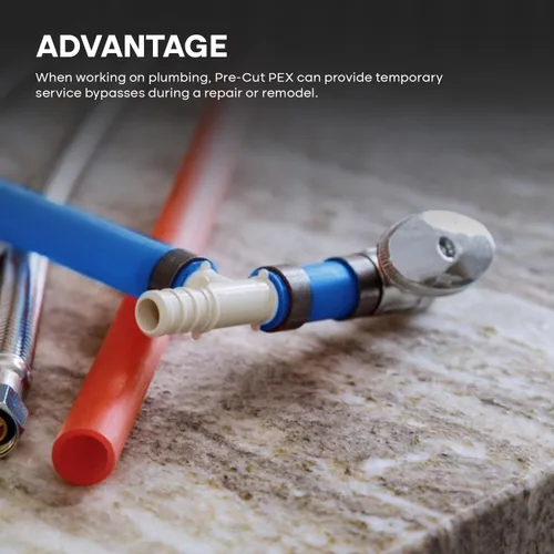 Vista 5 de SUPPLYGIANT Barra de tubo PEX-B de 1/2" x 4 pies, paquete de tubos Pex rojos y azules para tubería de agua potable, plomería de agua caliente