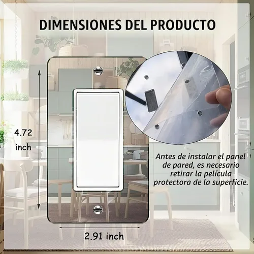Vista 3 de 1 Pieza Placas de Interruptor de Luz con Espejo, Cubiertas de Salida de Acrílico, Placas de Pared Duraderas, Placas de Interruptor con Espejo 1
