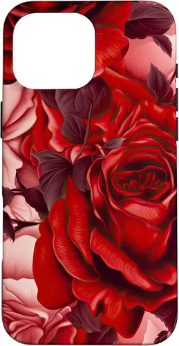 Vista 19 de Acuarela Rosa Rojo Rosas Patrón Caso para iPhone 17