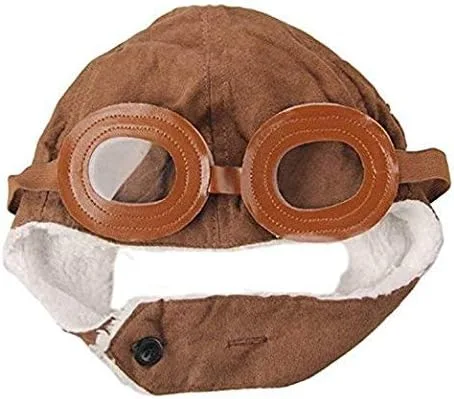 Vista 2 de CTKcom Paquete de 2 gorros de forro polar Pilot Aviator con orejeras para niños, paquete de 2 (café + negro)
