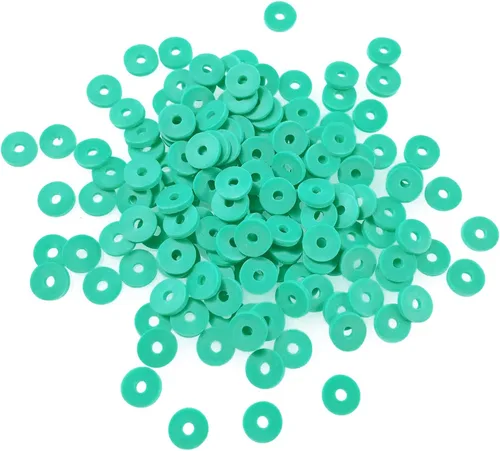 Vista 16 de 2000 cuentas de vinilo Heishi planas, redondas, de arcilla polimérica, espaciadoras para hacer pulseras, collares, aretes, accesorios para blanco