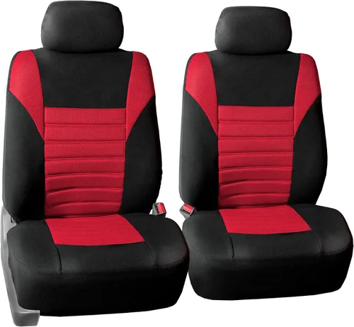 Vista 9 de TLH - Fundas de asiento automotrices de malla de aire 3D, solo para asientos delanteros, compatibles con bolsa de aire, ajuste universal para Gris