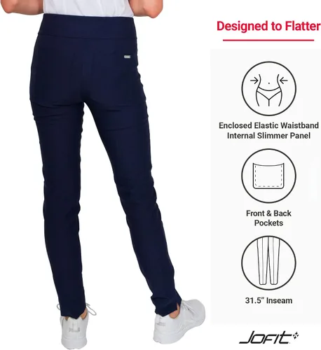 Vista 4 de Jofit Apparel - Ropa atlética para mujer, pantalón de longitud completa para golf y tenis