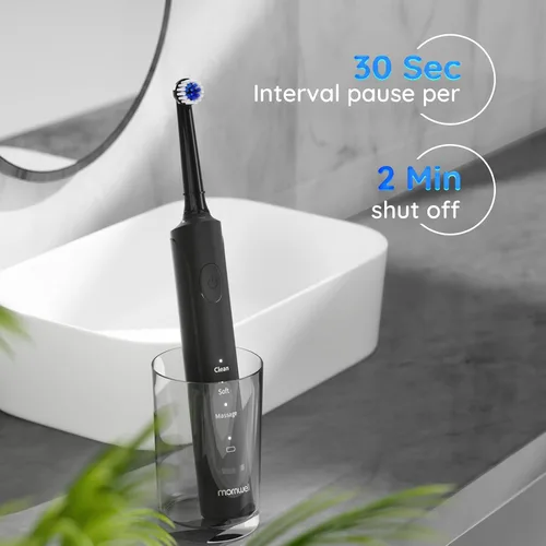 Vista 7 de mornwell Cepillo de dientes eléctrico USB de carga rápida, 3 modos, cepillos de dientes giratorios, cepillos de dientes giratorios recargables con 4