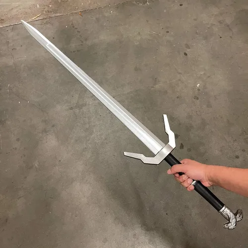 Vista 14 de Espada de espuma medieval de 41 pulgadas, espada de dos manos para caza de brujas
