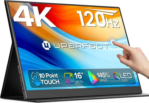 Vista 10 de UPERFECT Monitor portátil de 18" 2K 144Hz, 100% DCI-P3 400 liendres
