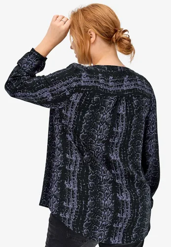Vista 3 de ellos Túnica Henley con cuello de muesca para mujer de talla grande