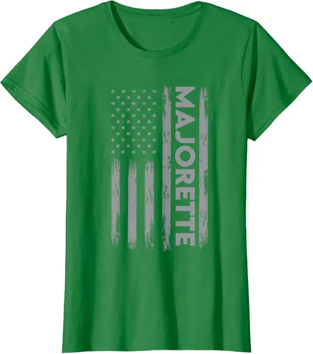 Vista 33 de Great Majorette - Camiseta de bastón giratorio con diseño de bandera de Estados Unidos, Negro, S