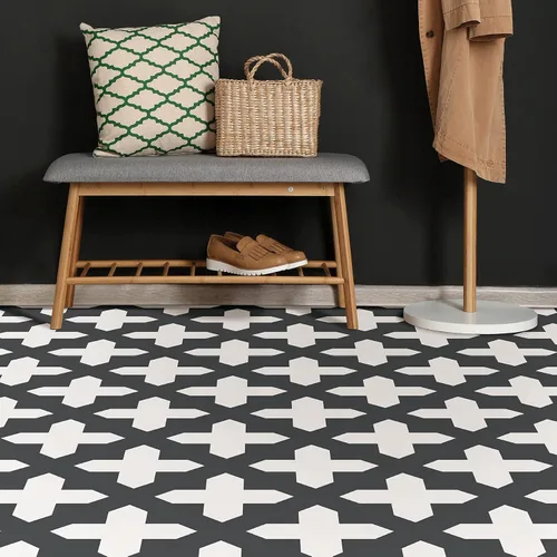 Vista 8 de FloorPops FP3308 Nordic Peel & Stick - Azulejos para piso, color negro