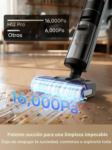 Vista 2 de DREAME H12 PRO - Aspiradora para suelos duros, aspiradora y trapeadora al mismo tiempo para suciedad húmeda y seca, autolimpieza automática